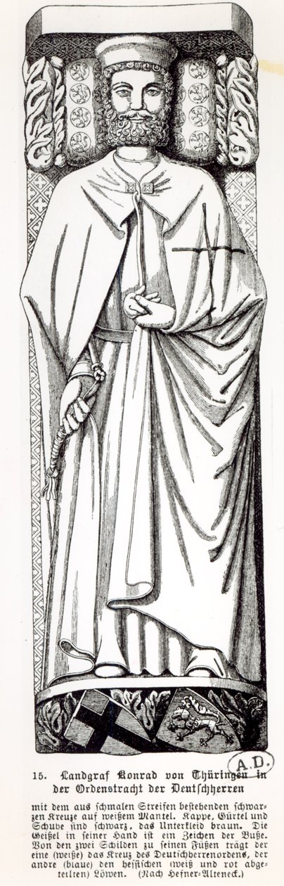 Conrad van Thüringen, grootmeester van de Orde van de Duitse Ridders 1239-40 door German School