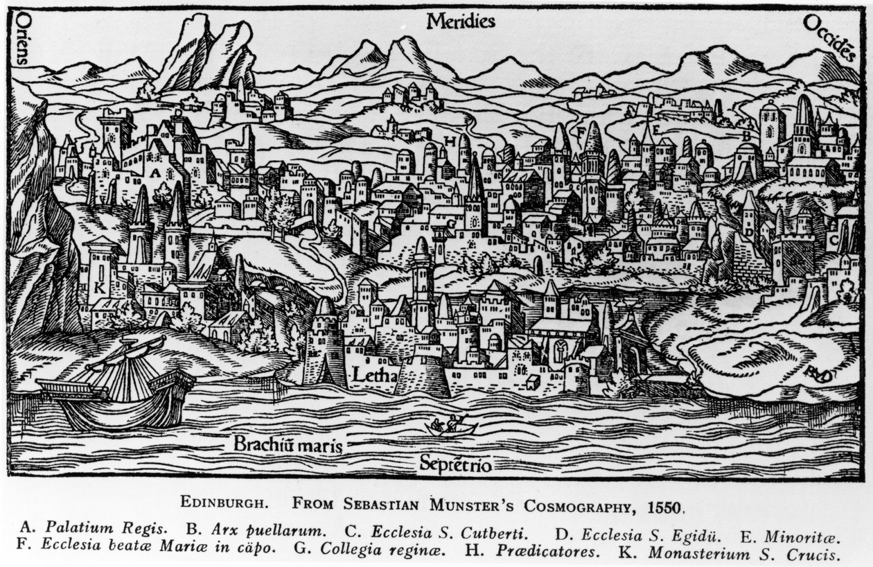Edinburgh, illustratie uit Sebastian Munster