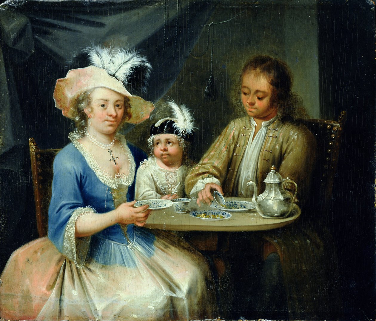 Familieportret, c.1760 door German School