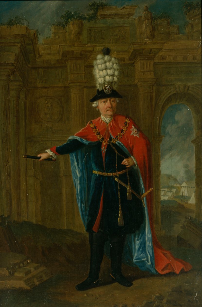 Frederik de Grote gekleed in het kostuum van de Orde van de Zwarte Adelaar door German School