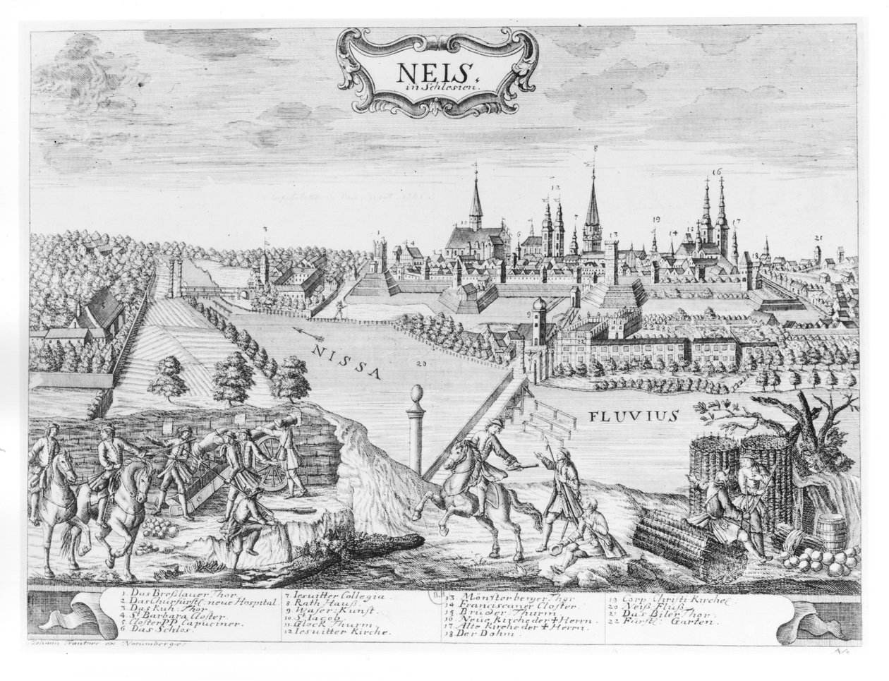 Koning Frederik II van Pruisen (1712-86) valt Silezië binnen en neemt Neis in oktober 1741 in door German School