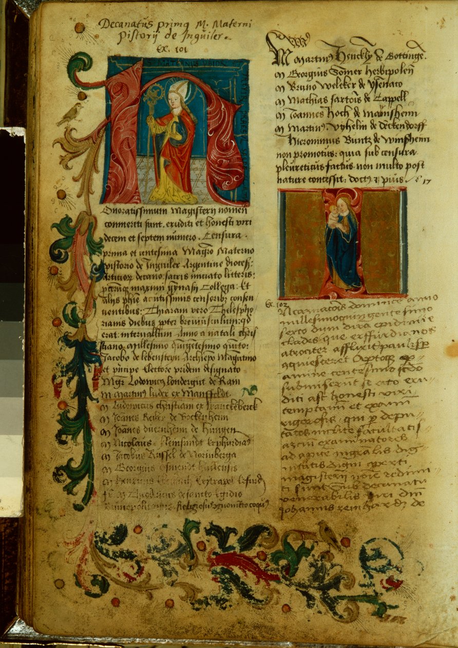Inschrijving van Martin Luther aan de Universiteit van Erfurt, april 1501 door German School