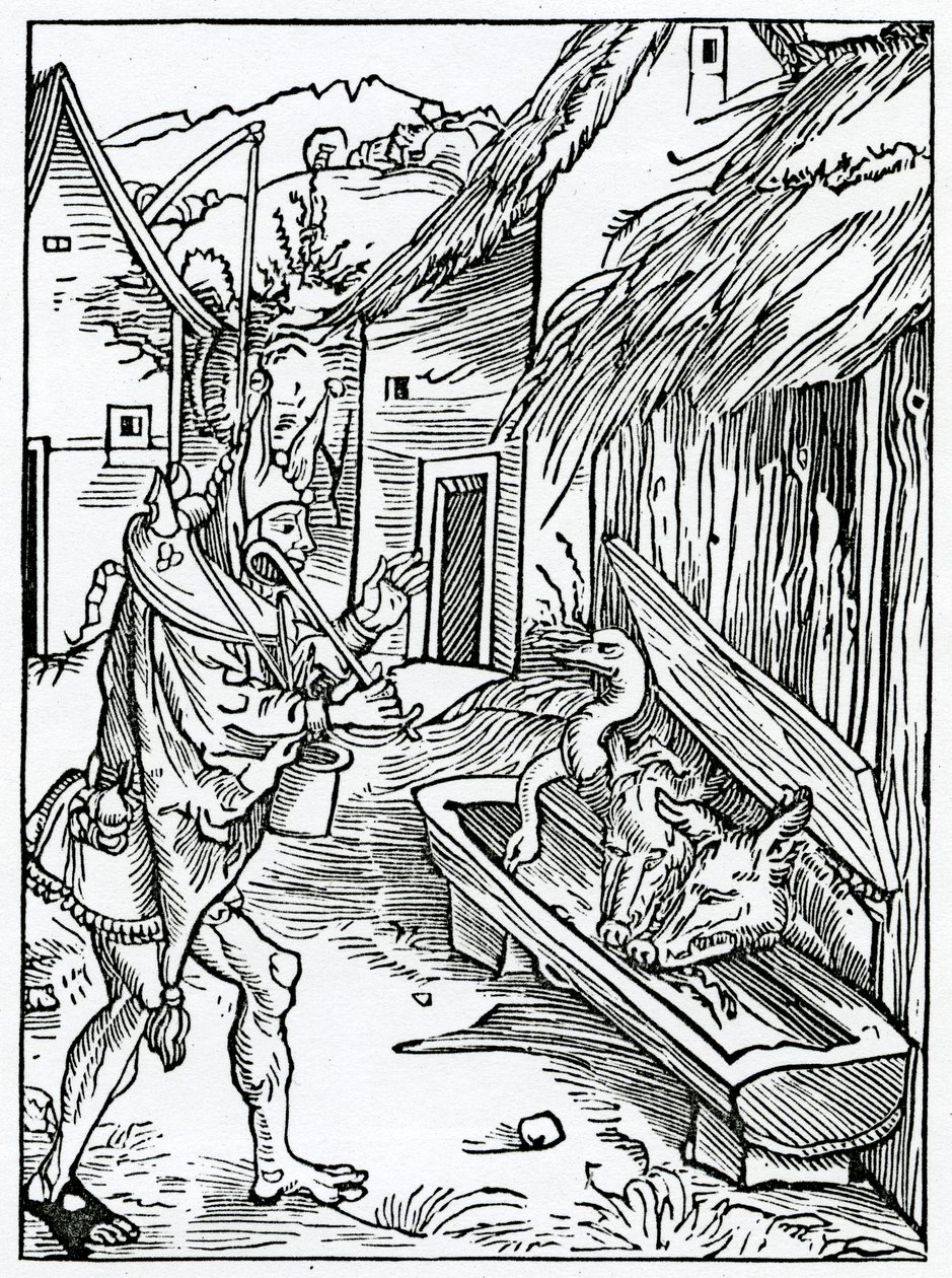 Op hen die zondigen vertrouwend op de genade van God, illustratie uit Alexander Barclay