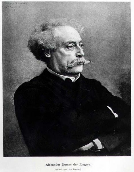 Portret van Alexander Dumas fils (1824-95) 1886 door German School