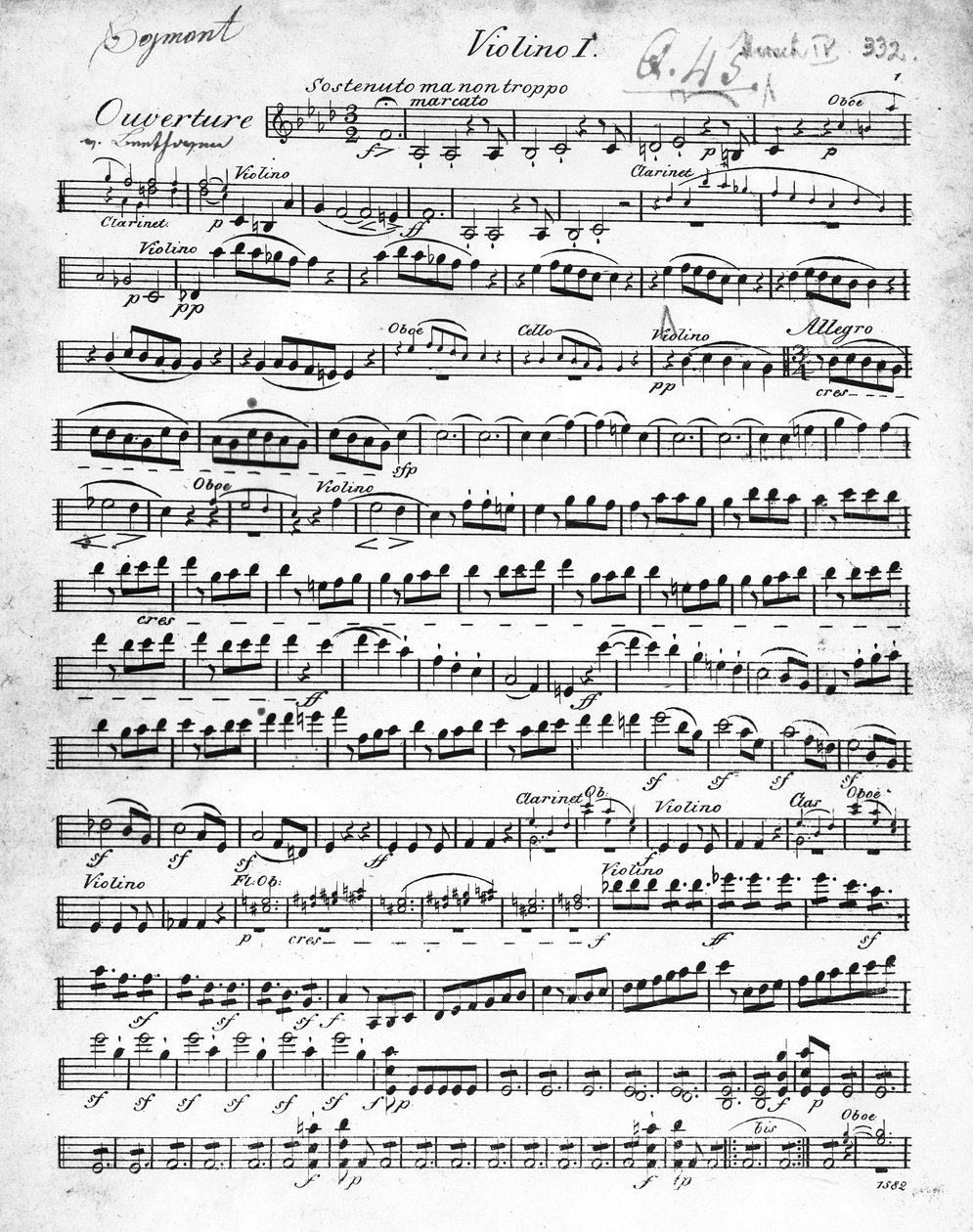 Bladmuziek voor de ouverture van 