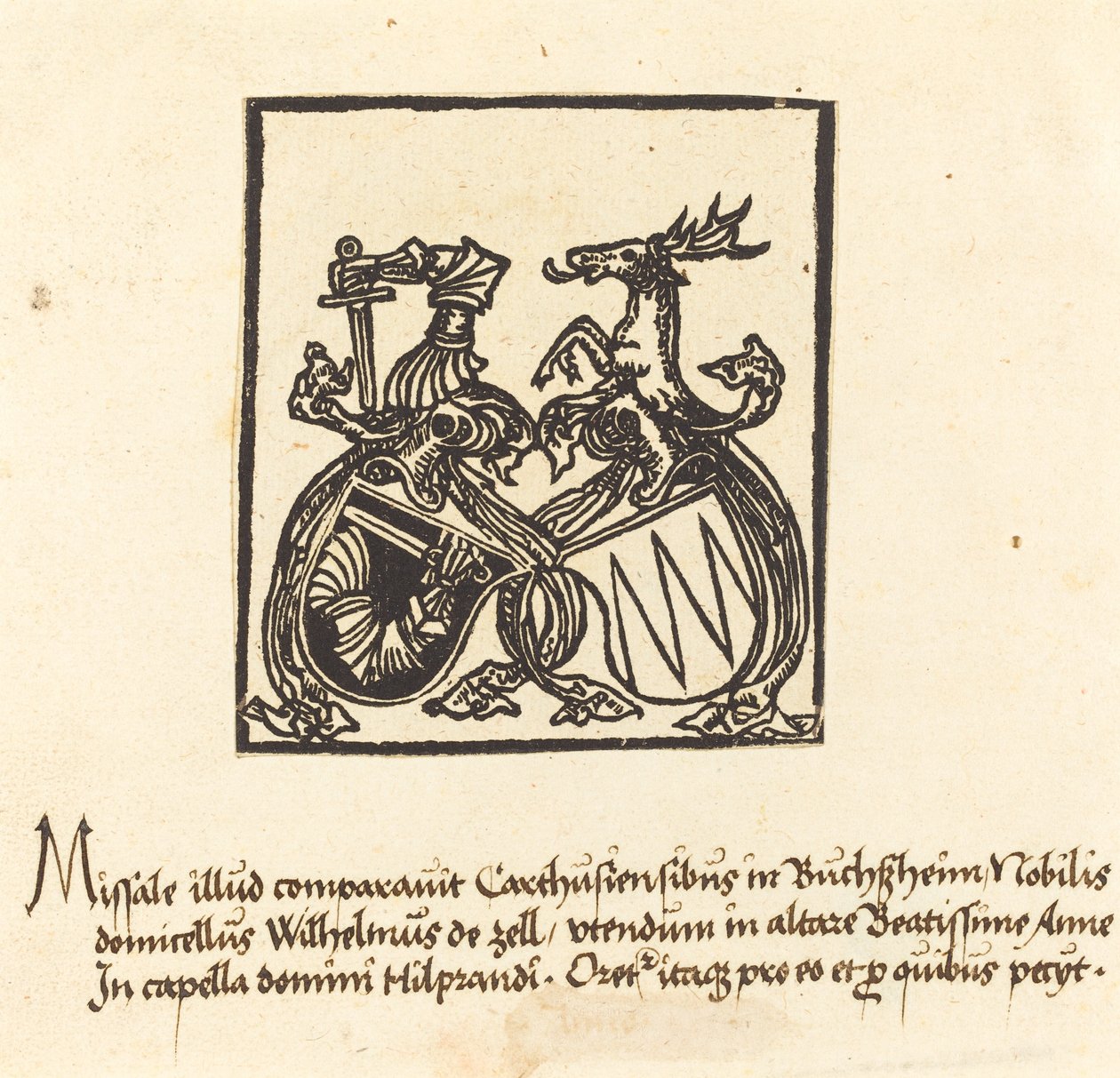 Boekplaat van Wilhelm von Zell door German 15th Century