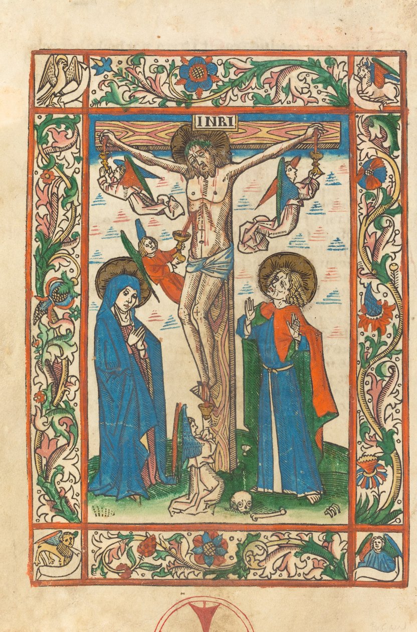 Christus aan het Kruis met Engelen door German 15th Century