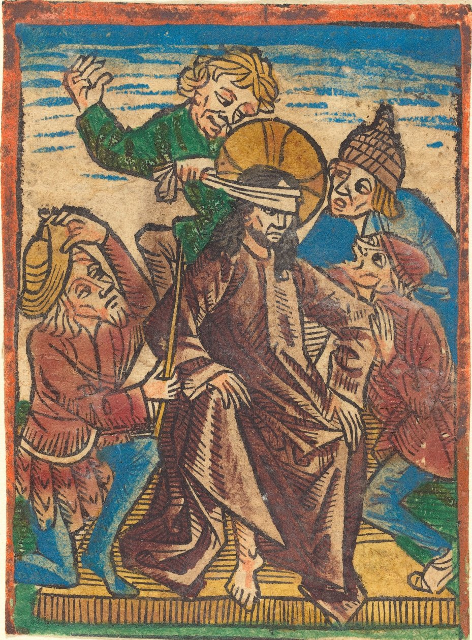 De bespotting van Christus door German 15th Century