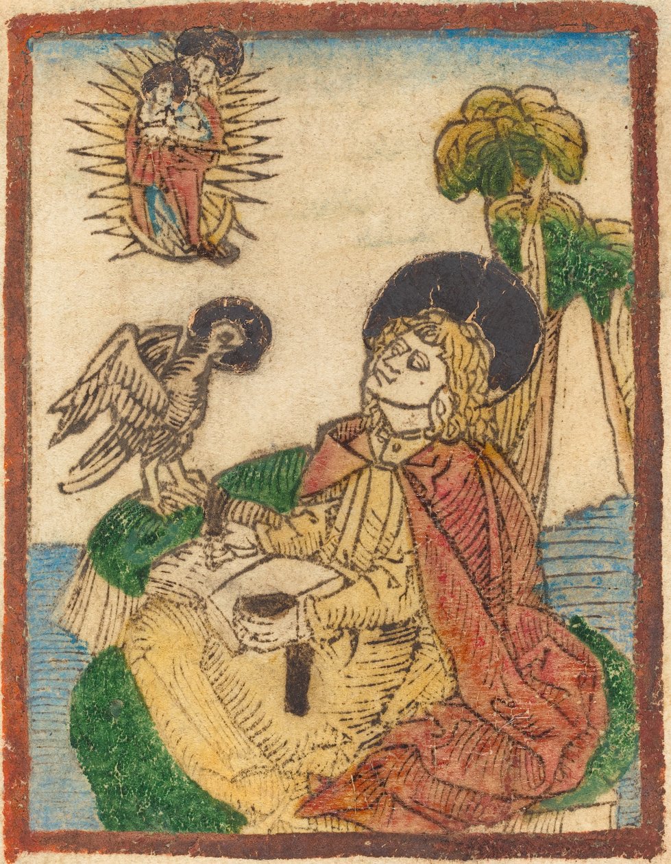 Sint Johannes op het eiland Patmos door German 15th Century