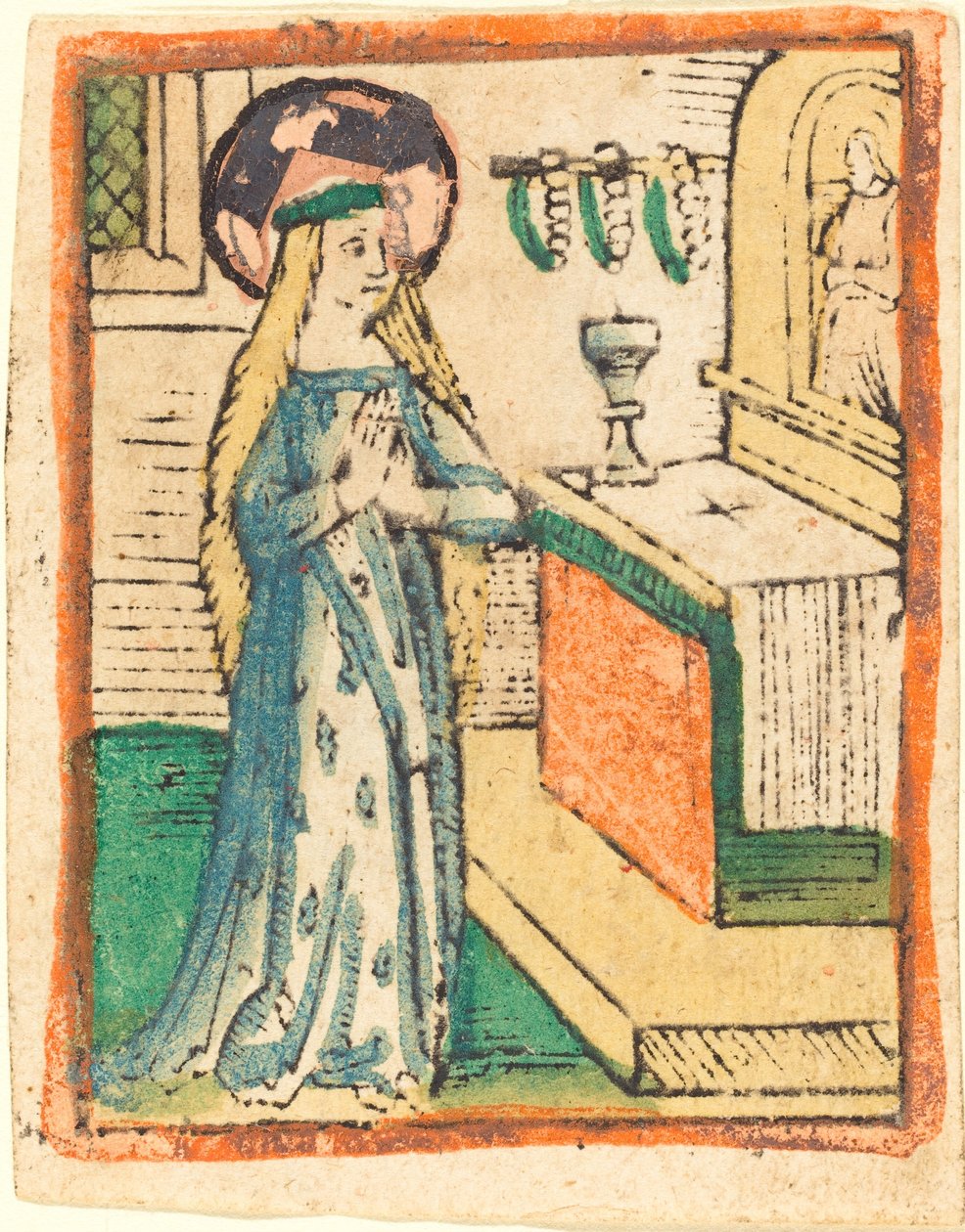 De Maagd in een Gewaad Geborduurd met Korenaren door German 15th Century