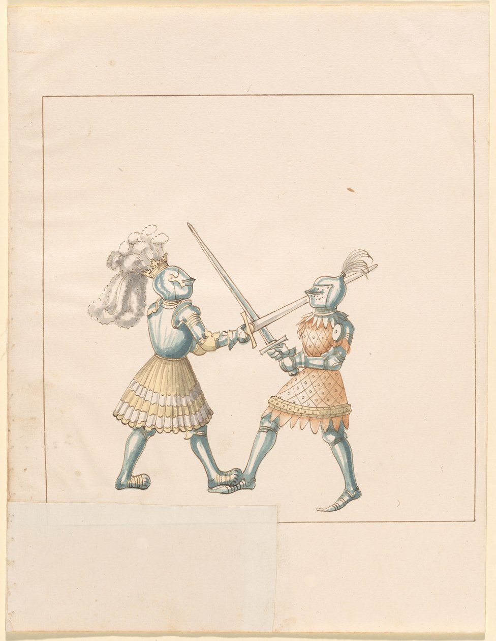 Freydal, Het Boek van Toernooien en Jousts van Keizer Maximiliaan I: Gevechten te Voet (Jousts)(Volume III): Plaat 158 door German 16th Century