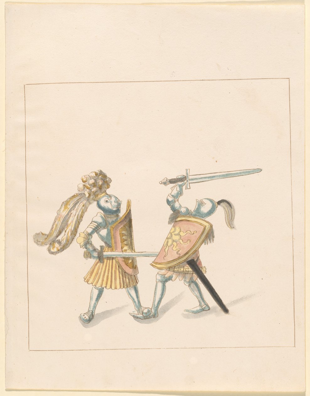Freydal, Het Boek van Toernooien en Toernooien van Keizer Maximiliaan I: Gevechten te Voet (Toernooien)(Deel III): Plaat 161 door German 16th Century