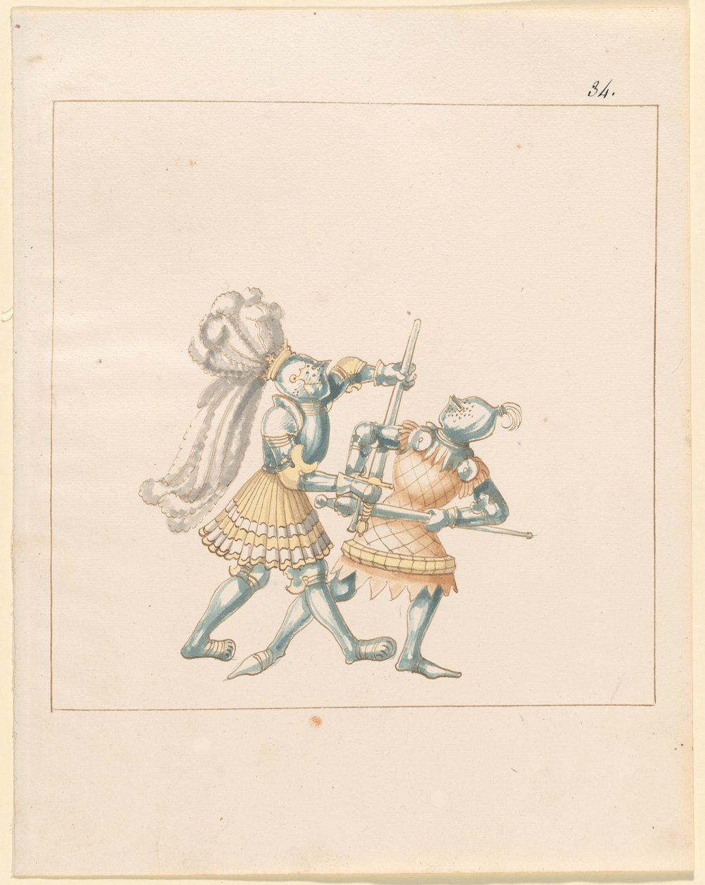 Freydal, Het Boek van Toernooien en Tornooien van Keizer Maximiliaan I: Gevechten te Voet (Toernooien)(Deel III): Plaat 164 door German 16th Century