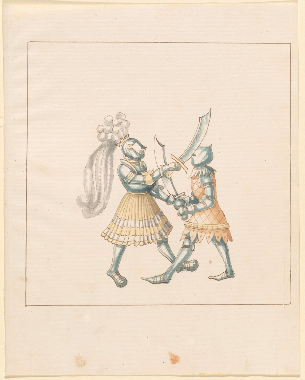 Freydal, Het Boek van Toernooien en Tournooien van Keizer Maximiliaan I: Gevechten te Voet (Toernooien)(Volume III): Plaat 153 door German 16th Century