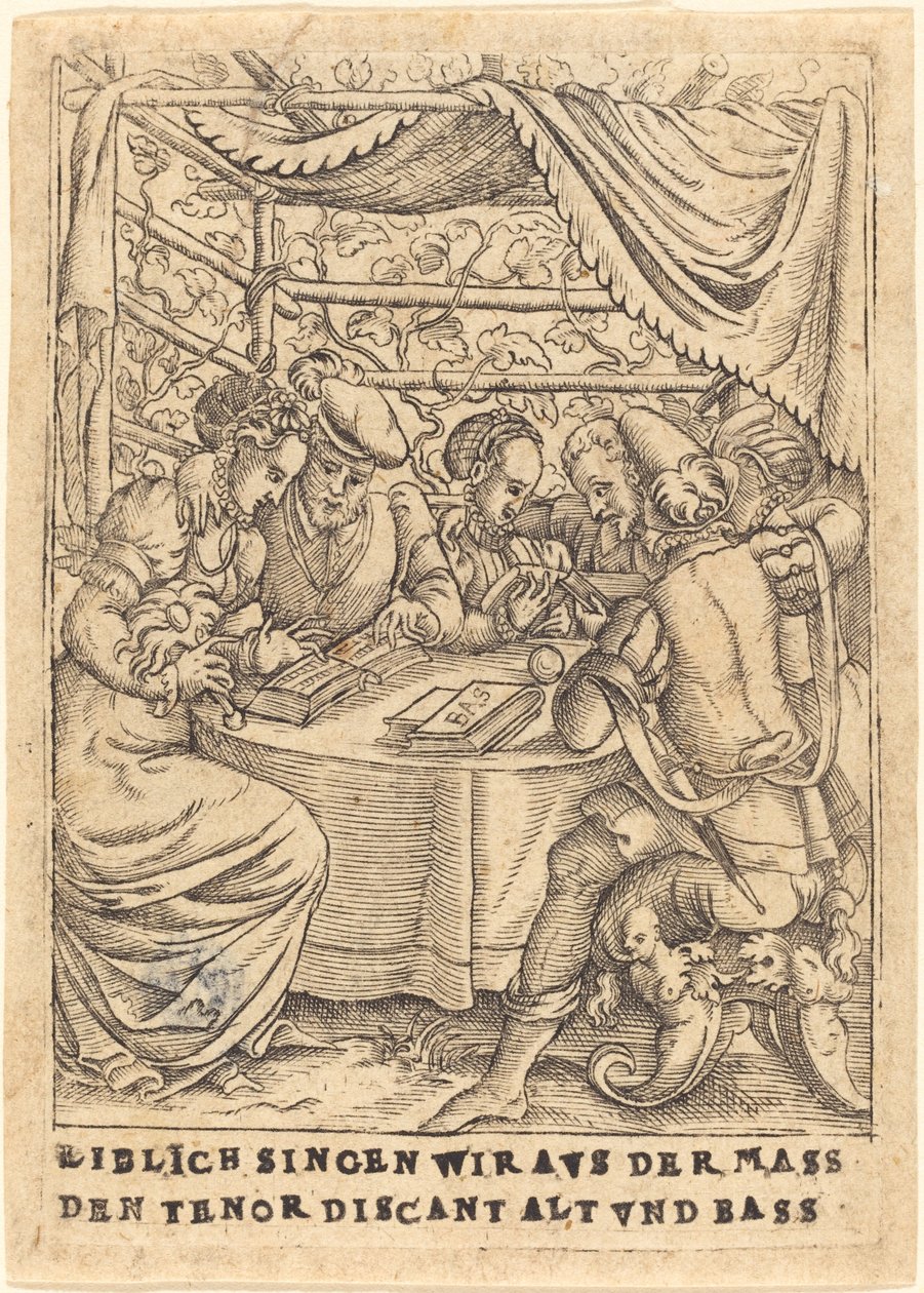 Liefelijk zingen wij uit de Mis de Tenor discant Alt en Bas door German 16th Century