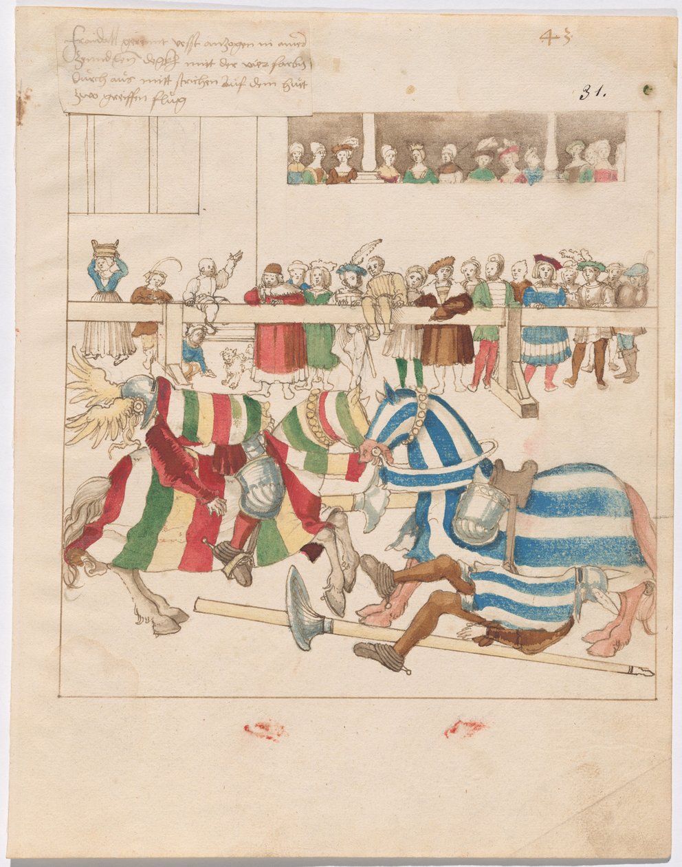 Schijngevecht van Oorlog met Vaste Schilden door German 16th Century