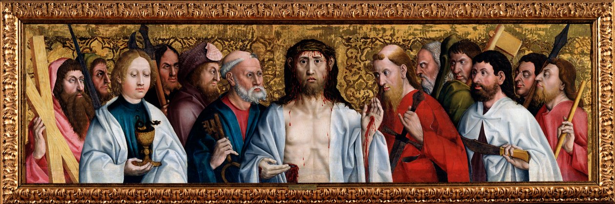 Christus en de Twaalf Apostelen door German Master