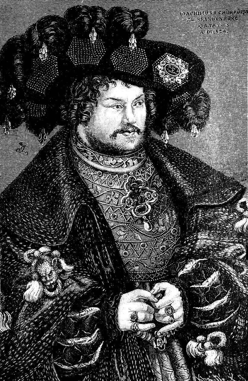 Portret van Joachim I Nestor 1484-1535, keurvorst van Brandenburg (kopie naar Lucas Cranach de Oude) door German Master