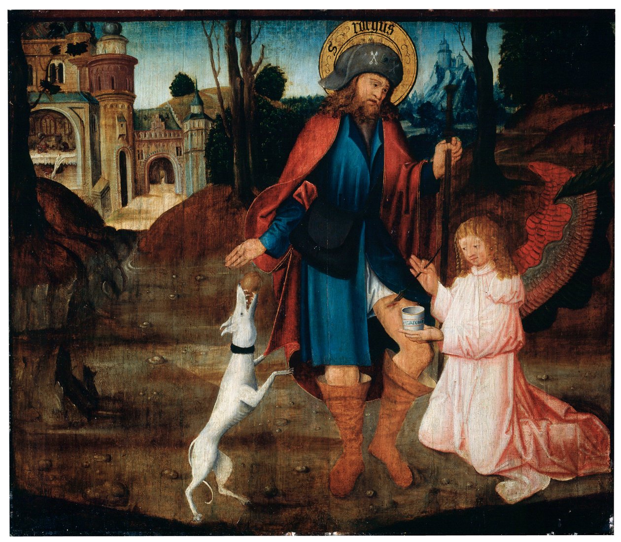 De Genezing van Sint Rochus, eind 15e eeuw door German Master