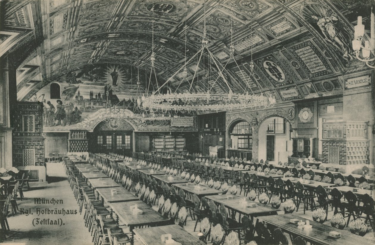 München, Hofbrauhaus. Briefkaart verzonden op 11 maart 1913. door German Photographer