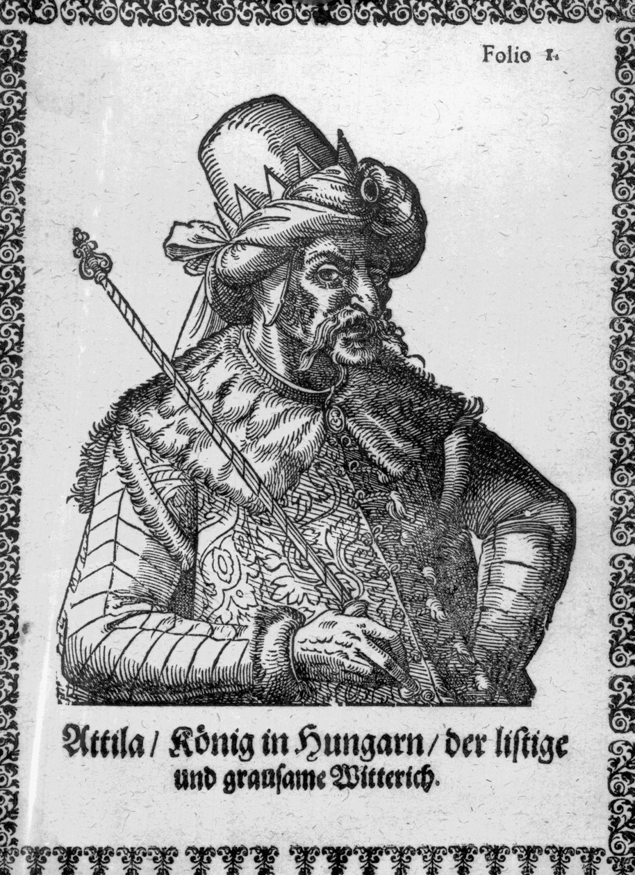 Attila de Hun (gravure) door German School