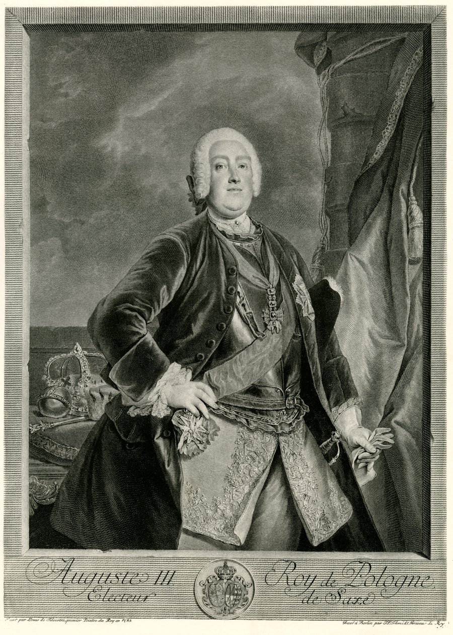 Augustus III (1696-1763) Koning van Polen (fototype) door German School