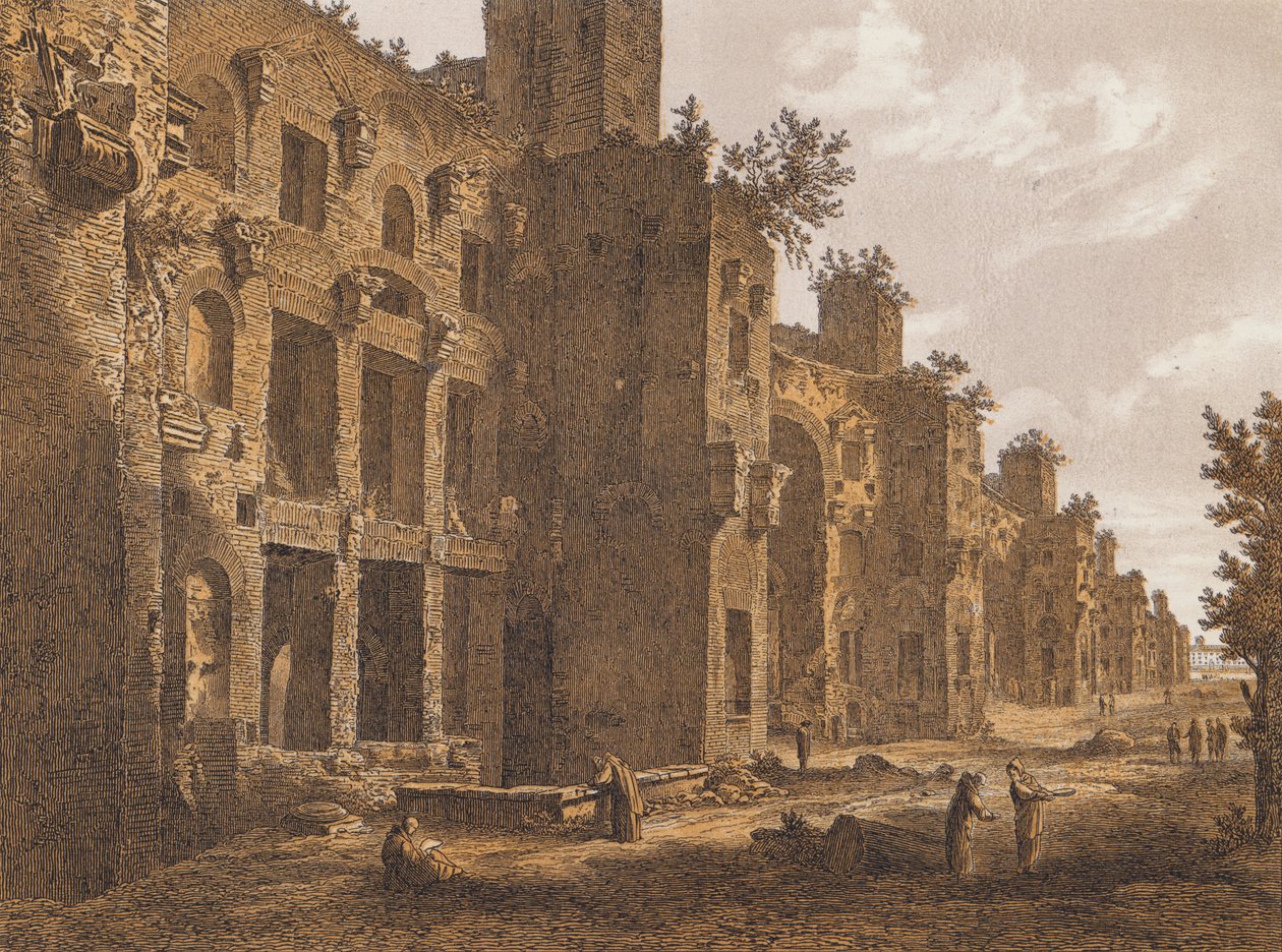 Baden van Diocletianus, Rome (kleurenlitho) door German School