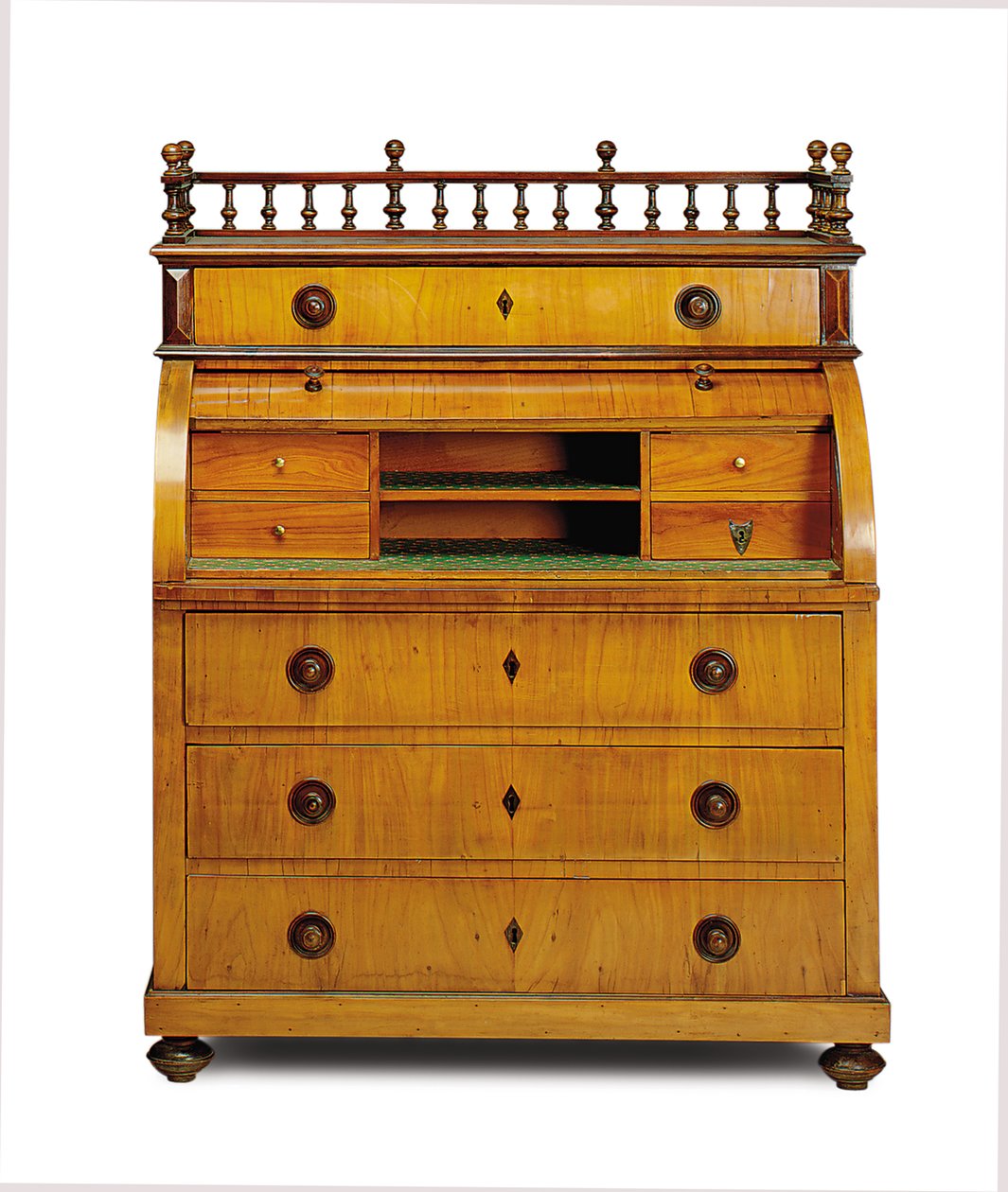 Biedermeier secretaire-commode, tweede kwart van de 19e eeuw door German School