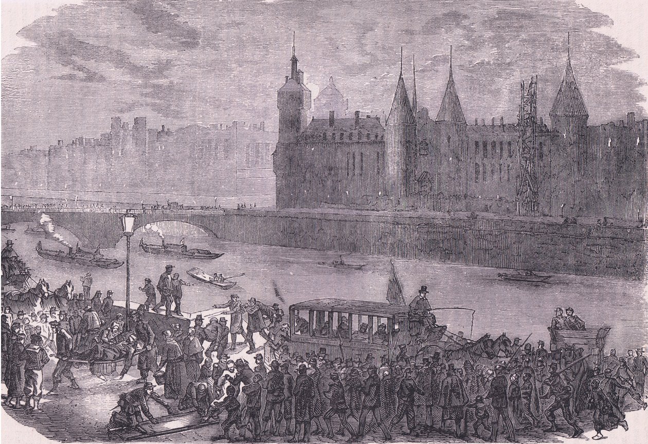 De gewonden binnenbrengen, Cassells Geschiedenis van de Oorlog tussen Frankrijk en Duitsland, uitgegeven door Cassell and Company Limited, ca. 1890 door German School