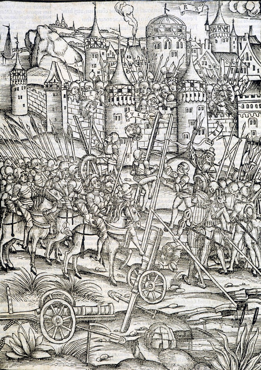 Beleg van Caseau fort - Gravure, Duitsland door German School