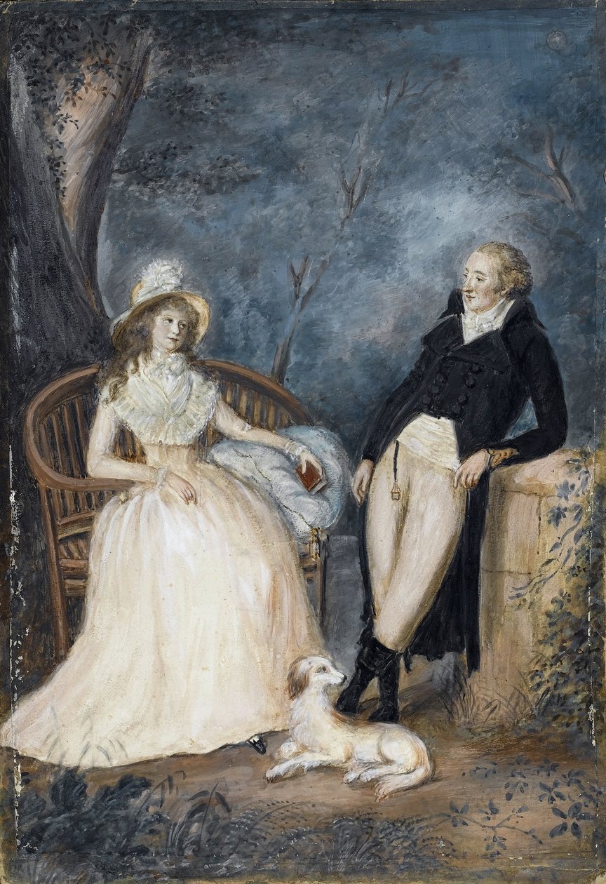 Charlotte von Stein en Johann Wolfgang von Goethe in gesprek door German School