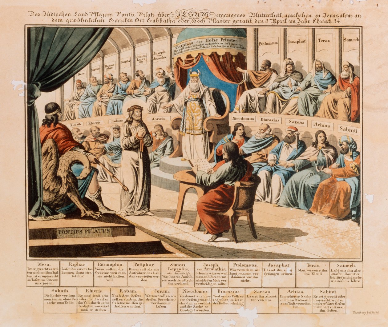 Christus voor Pilatus, uitgegeven door Riedel, Neurenberg, 1830 door German School
