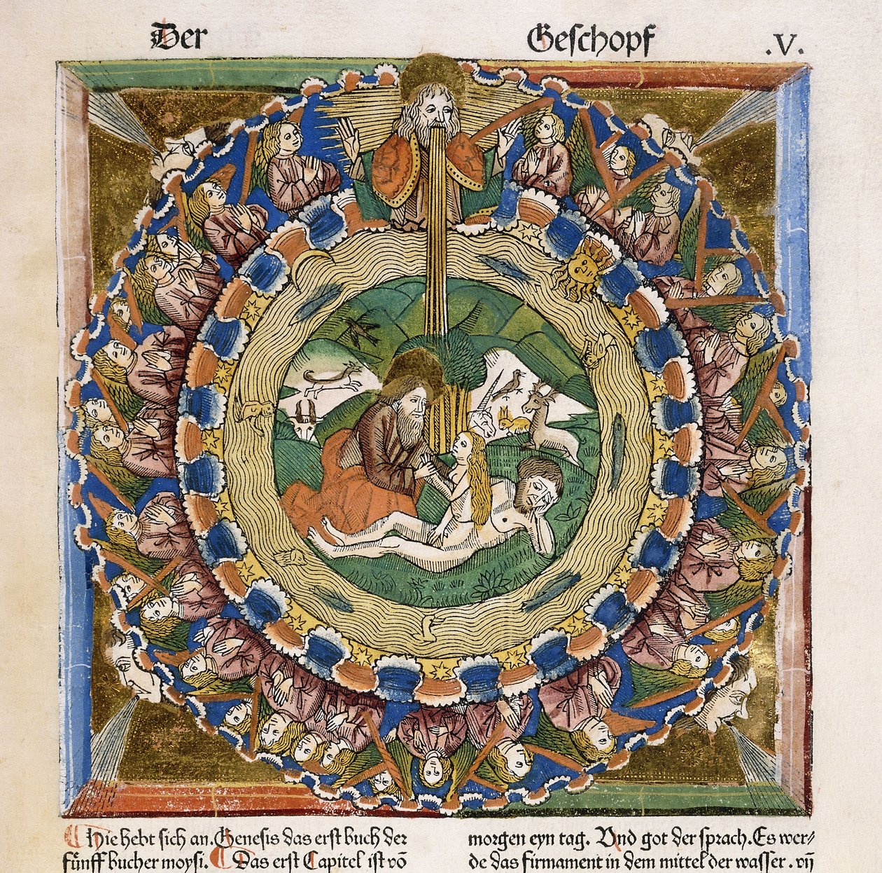 Schepping van Eva, 1483 door German School