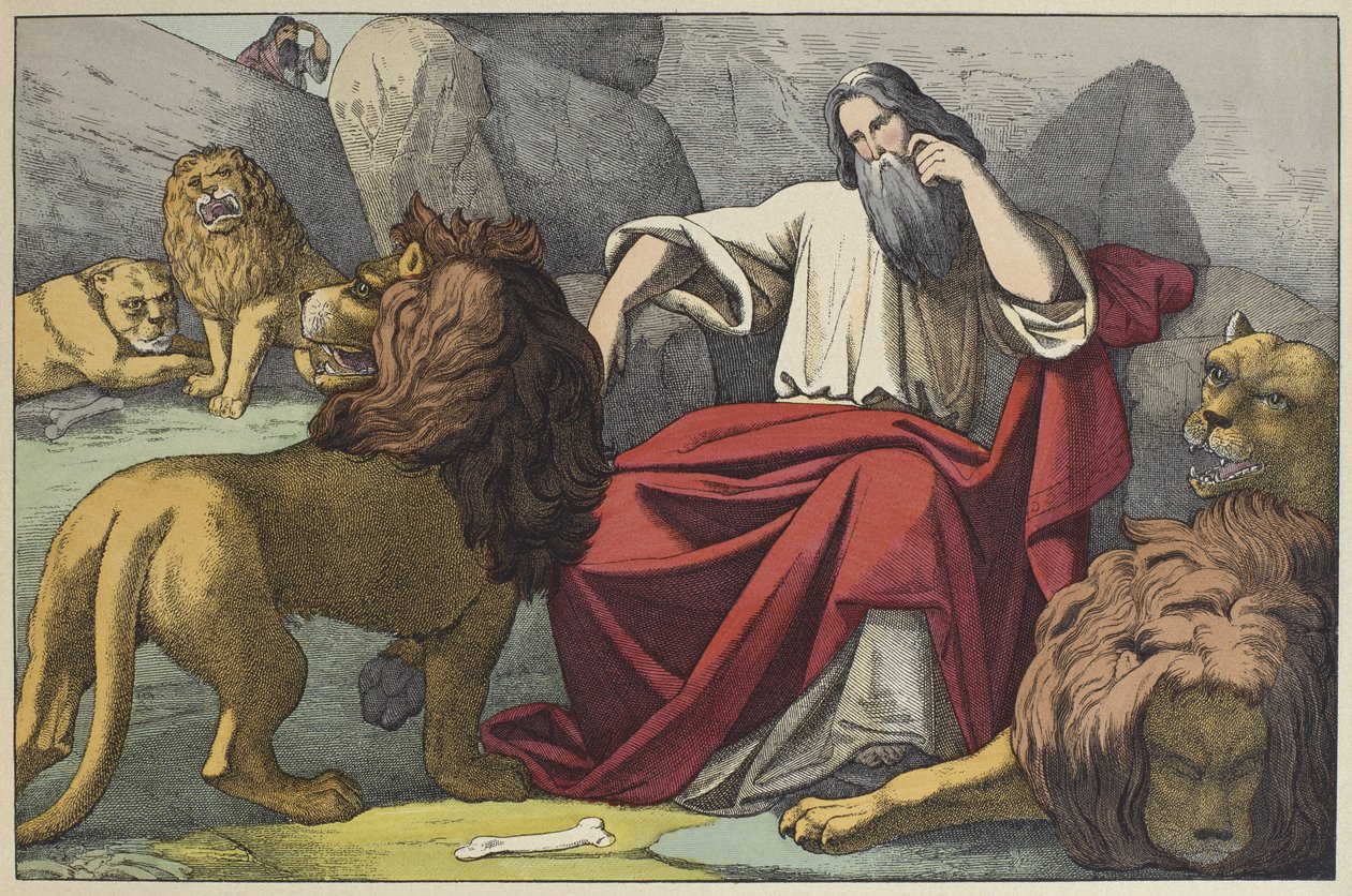 Daniël in de leeuwenkuil, illustratie uit L