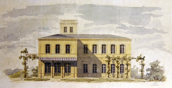 Ontwerp voor een Italiaans klassiek landhuis, ca. 1850 door German School