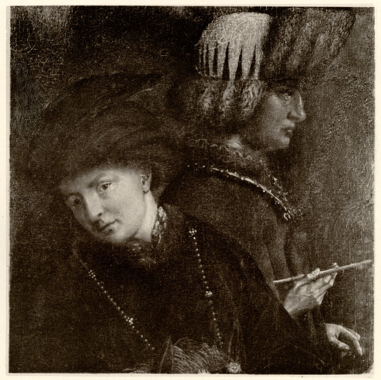 De broers Van Eyck, Hubert van Eyck (1366 - 1426), Jan van Eyck (1386 - 1440), 1884-90 (fototype) door German School