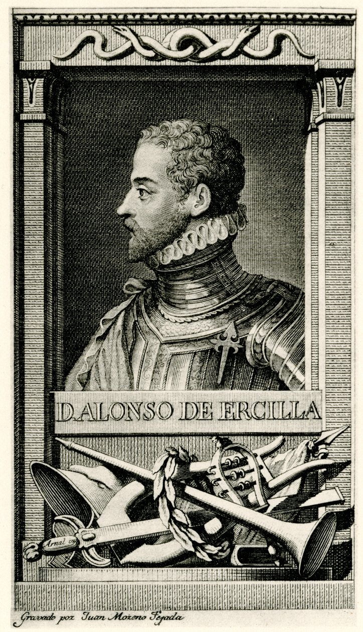 Don Alonso de Ercilla y Zuniga door German School