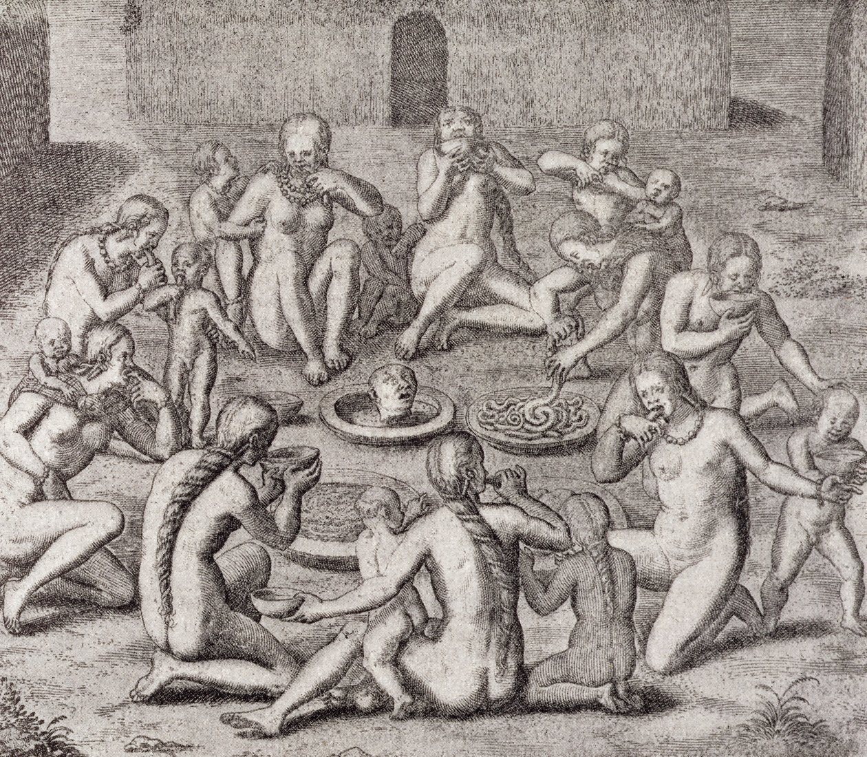 Het Eten van het Vlees van een Gevangene Volgens de Oude Historicus, uit Gottfried