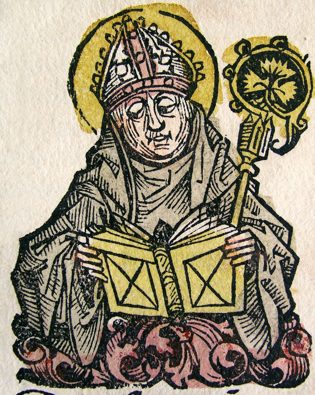Edmund Rich, de Aartsbisschop van Canterbury, gepubliceerd in de Neurenberg Kroniek, 1493 door German School
