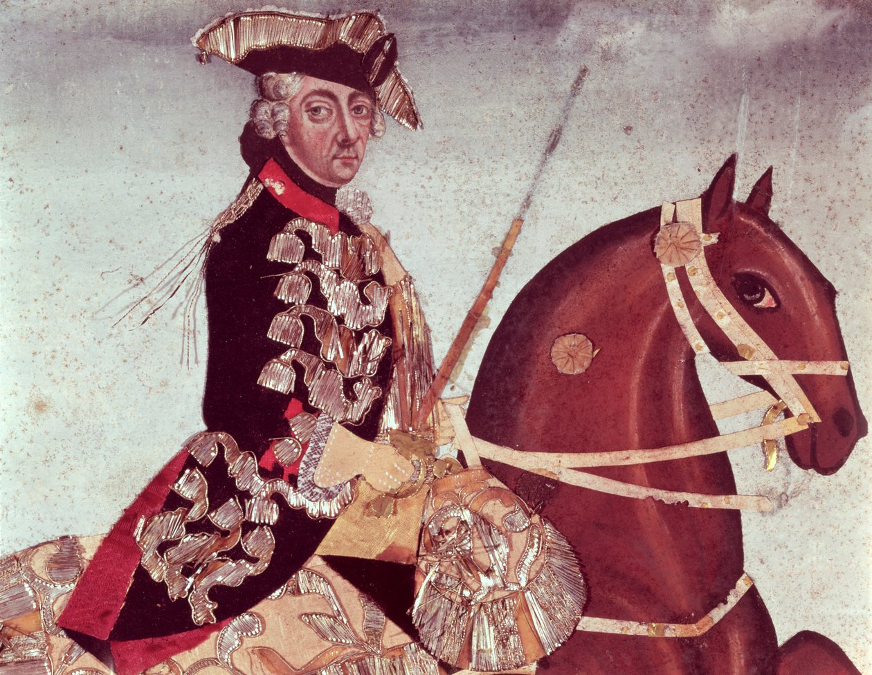 Ruiterportret van Koning Frederik de Grote van Pruisen (1712-86) door German School