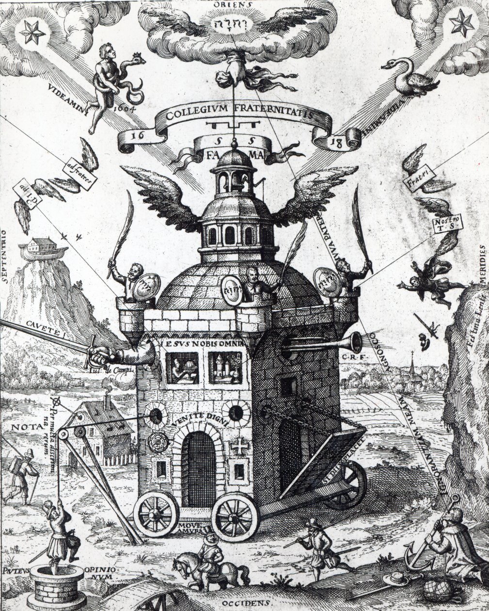 Frontispice van Collegium Fama Fraternitatis door Theophilus Schweighardt, 1618 door German School
