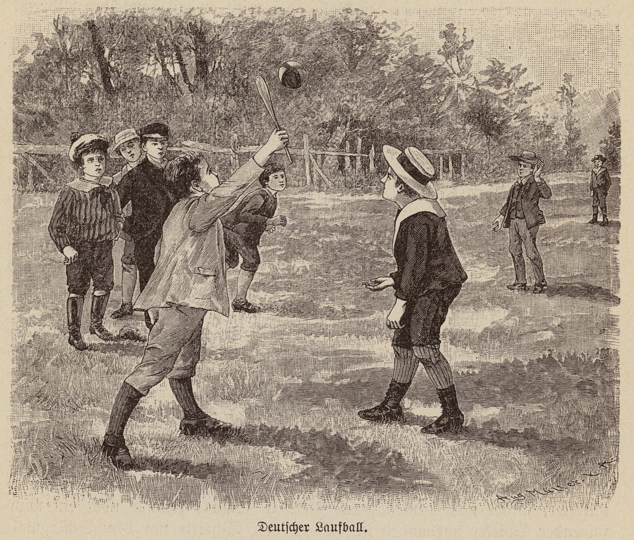 Duitse loopbal (gravure) door German School