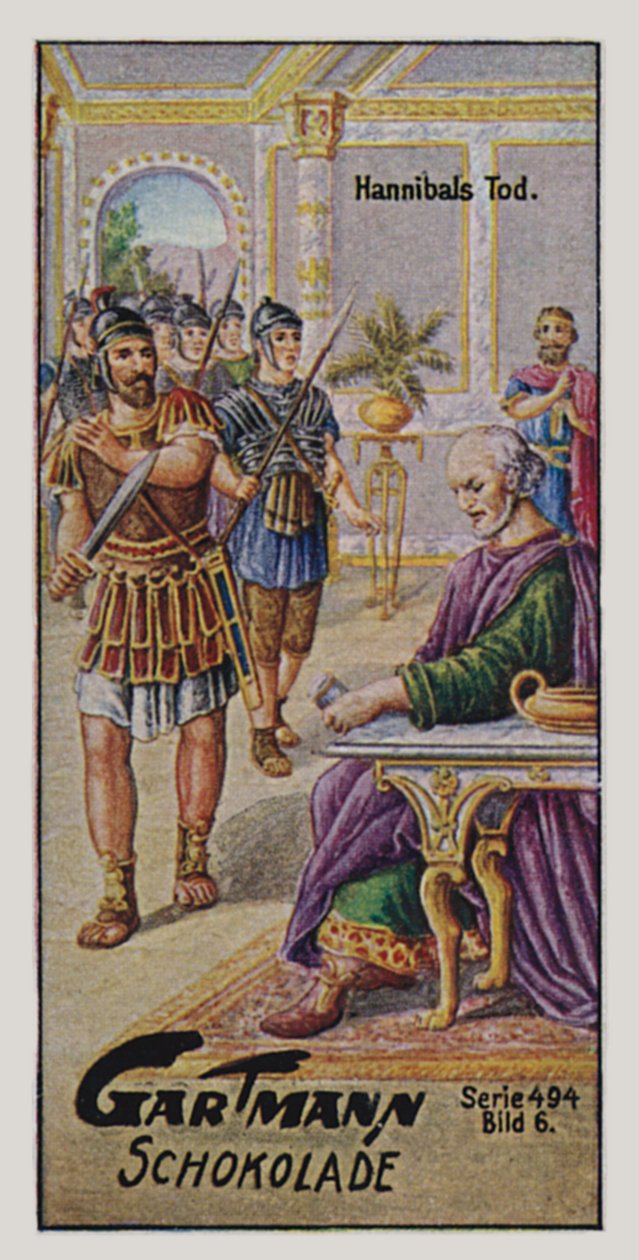 Hannibal (kleurenlitho) door German School