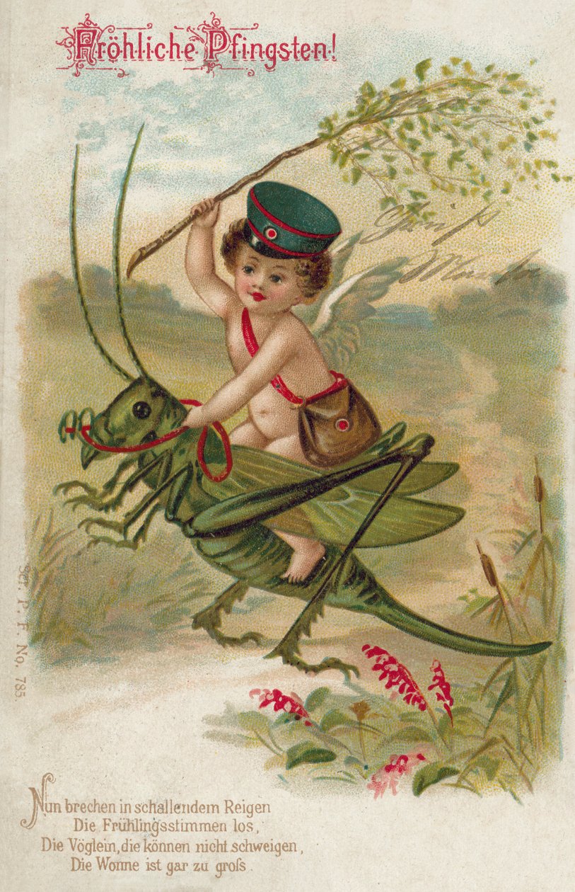 Vrolijk Pinksteren (kleurenlitho) door German School