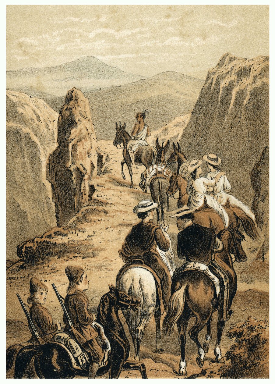 Illustratie van de verovering van de Amazone door Europeanen. In 