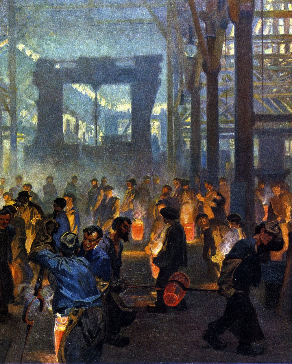 Interieur van een metallurgische fabriek in 1908. Naar Jugend door German School