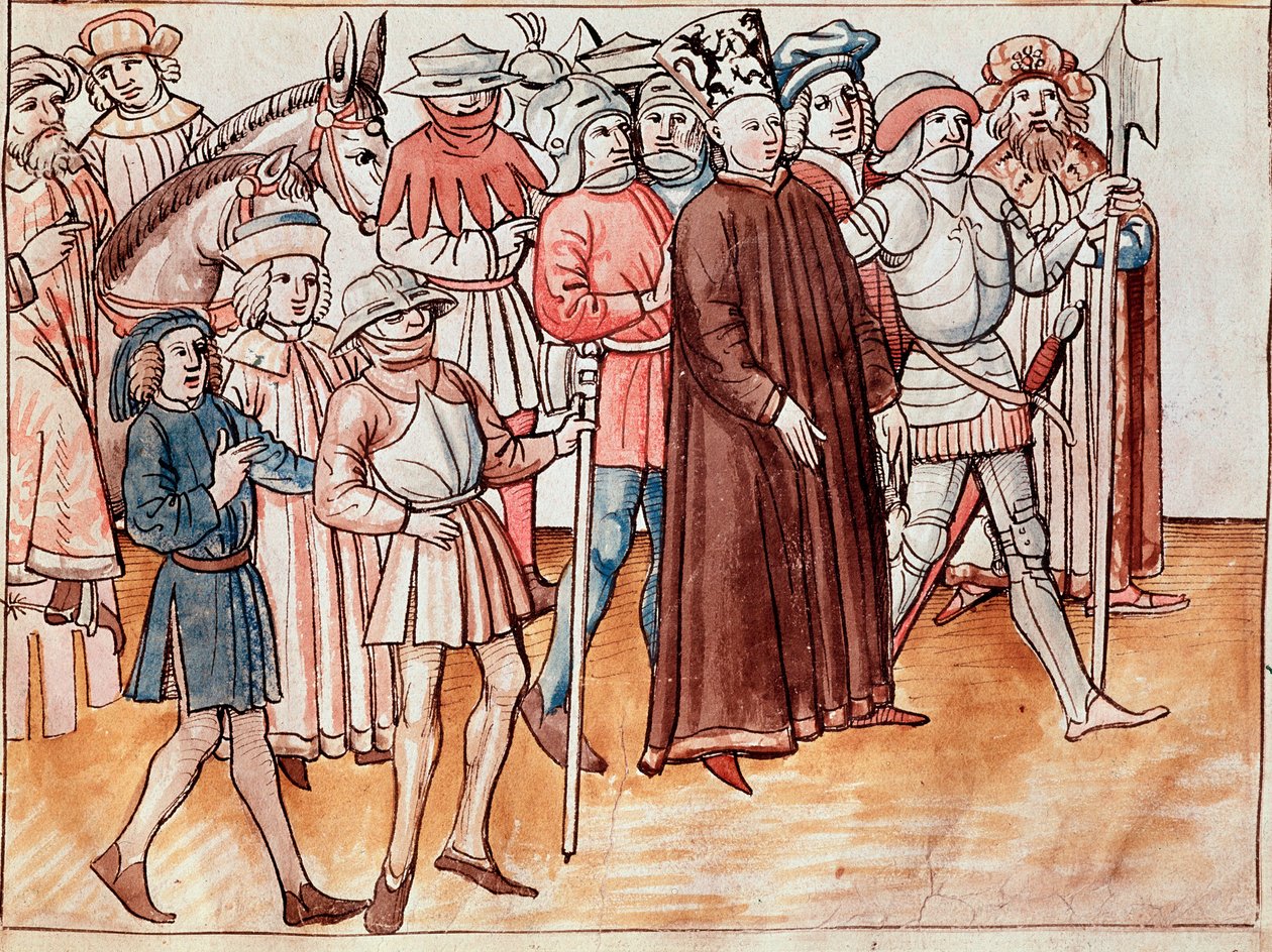 Jan Hus wordt gevangengenomen en veroordeeld tot de brandstapel door German School