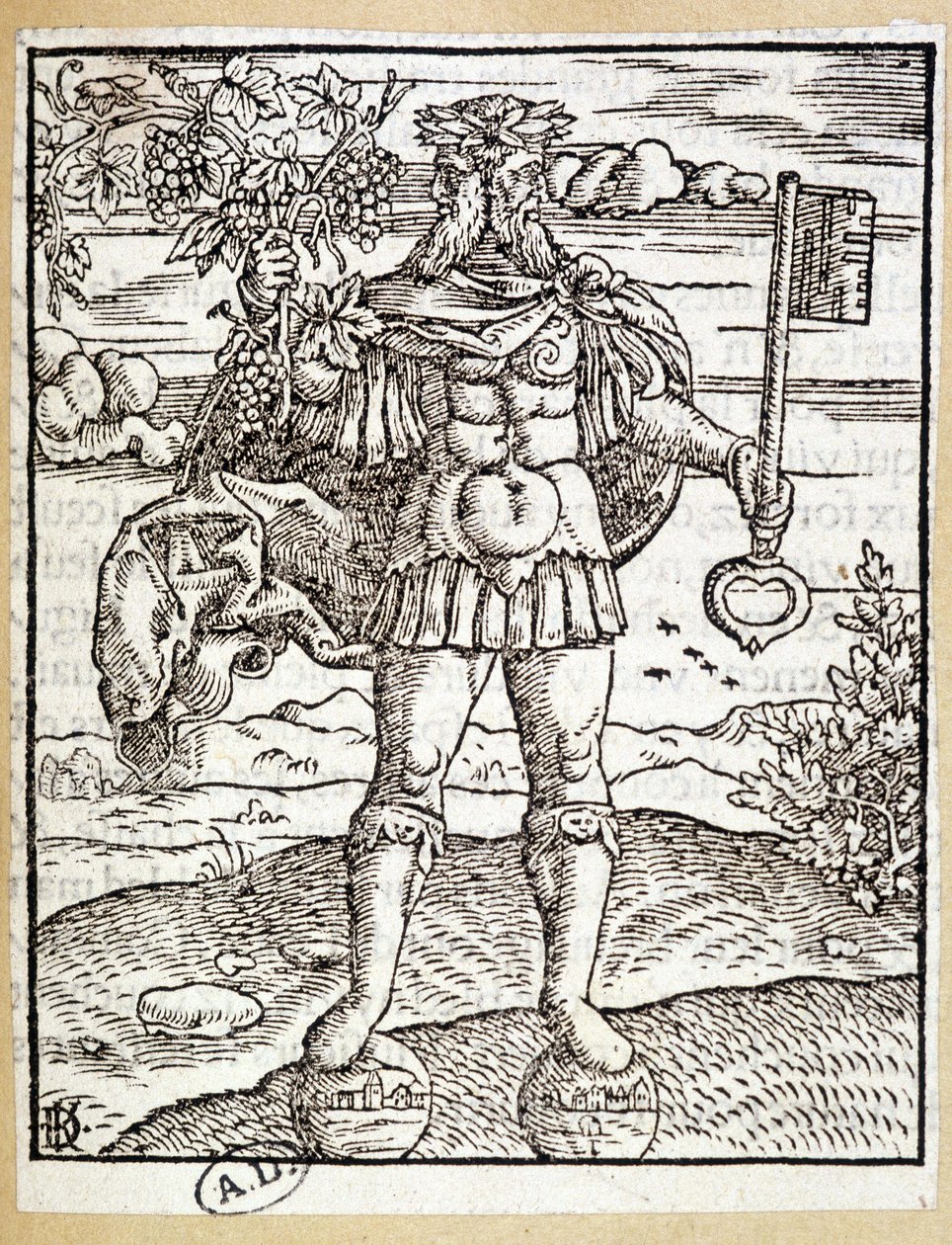 Janus (met een sleutel in de ene hand en een wijnstok in de andere) - Duitsland door German School