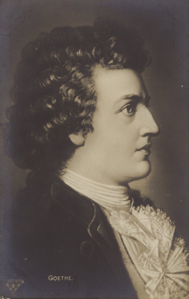 Johann Wolfgang von Goethe (1749-1832), Duits dichter, romanschrijver en toneelschrijver (litho) door German School