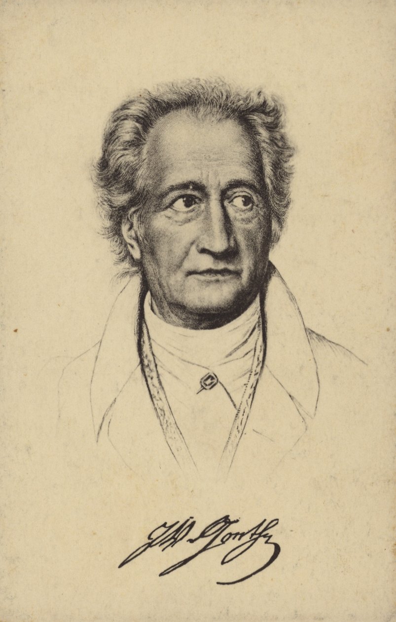 Johann Wolfgang von Goethe (1749-1832), Duits dichter, romanschrijver en toneelschrijver (litho) door German School